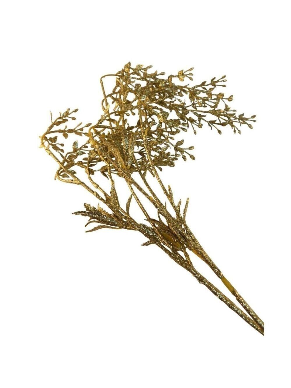 Glittery Gold Artificial Floral Branches For Holiday Decor Centerpiece Crafts